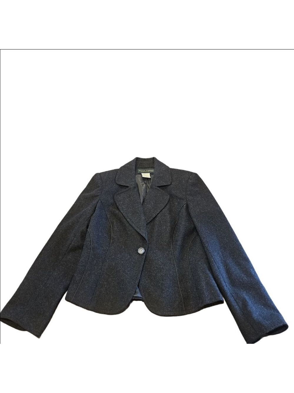 Women's Harve Benard Vintage Charcoal Wool Blend Blazer Jacket Size 10
